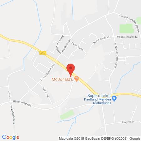 Position der Autogas-Tankstelle: HEM Tankstelle in 58708, Menden