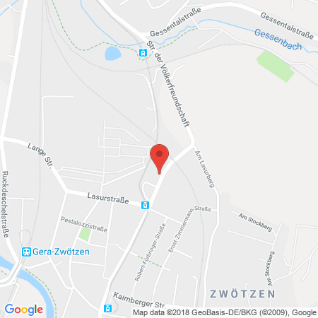 Position der Autogas-Tankstelle: HEM Tankstelle in 07551, Gera