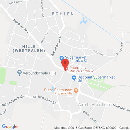 Position der Autogas-Tankstelle: Q1 Tankstelle Horstmann in 32479, Hille