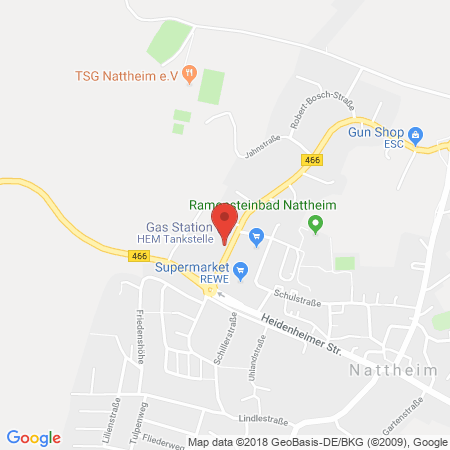Position der Autogas-Tankstelle: HEM Tankstelle in 89564, Nattheim