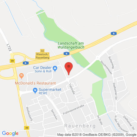 Position der Autogas-Tankstelle: HEM Tankstelle in 69231, Rauenberg