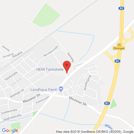 Position der Autogas-Tankstelle: HEM Tankstelle in 71139, Ehningen