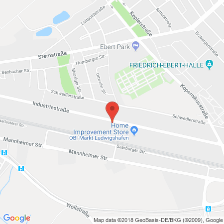 Position der Autogas-Tankstelle: HEM Tankstelle in 67063, Ludwigshafen