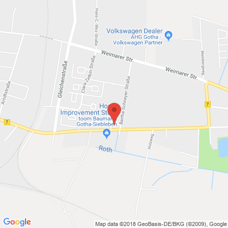 Position der Autogas-Tankstelle: HEM Tankstelle in 99867, Gotha