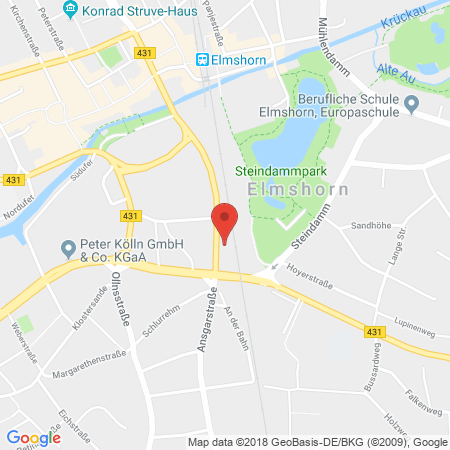 Position der Autogas-Tankstelle: HEM Tankstelle in 25336, Elmshorn