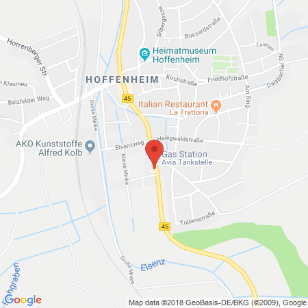Position der Autogas-Tankstelle: AVIA Tankstelle in 74889, Sinsheim-hoffenheim