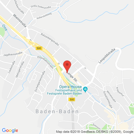 Position der Autogas-Tankstelle: Shell Tankstelle in 76530, Baden-baden