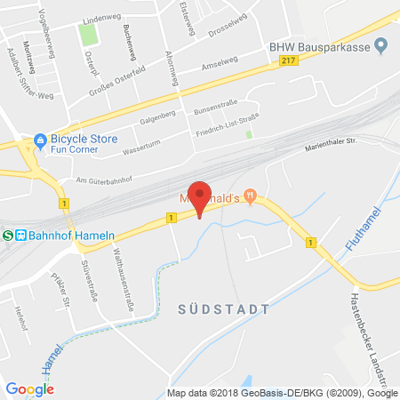 Position der Autogas-Tankstelle: Raiffeisen-landbund Eg in 31785, Hameln
