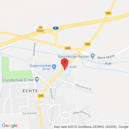 Position der Autogas-Tankstelle: Aral Tankstelle in 37589, Echte