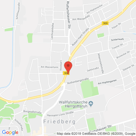 Position der Autogas-Tankstelle: Aral Tankstelle in 86316, Friedberg