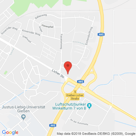 Position der Autogas-Tankstelle: Esso Tankstelle in 35394, Giessen
