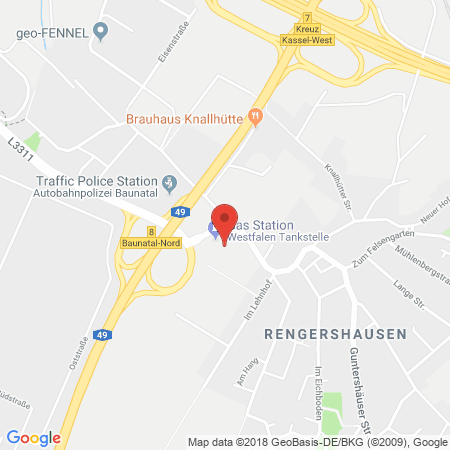 Standort der Tankstelle: Westfalen Tankstelle in 34225, Baunatal