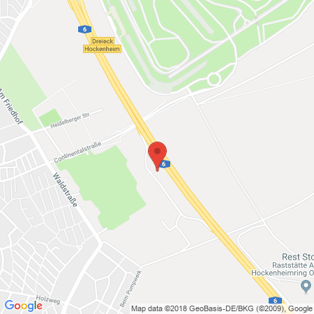 Position der Autogas-Tankstelle: Shell Tankstelle in 68766, Hockenheimring West