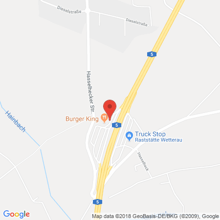 Position der Autogas-Tankstelle: Aral Tankstelle, Bat Wetterau West in 61239, Ober-mörlen