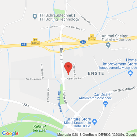 Position der Autogas-Tankstelle: Meschede - Enste in 59872, Meschede
