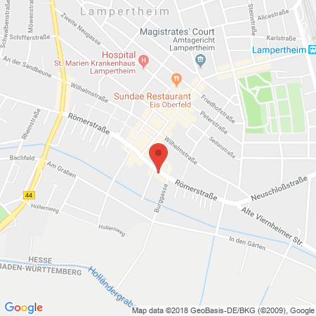Position der Autogas-Tankstelle: Agip Tankstelle in 68623, Lampertheim