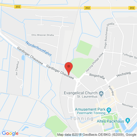 Position der Autogas-Tankstelle: Esso Tankstelle in 25832, Toenning