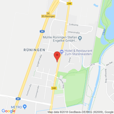 Position der Autogas-Tankstelle: Shell Tankstelle in 38122, Braunschweig