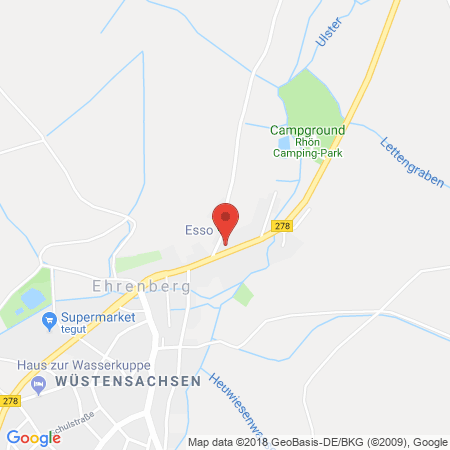 Position der Autogas-Tankstelle: Esso Tankstelle in 36115, Ehrenberg
