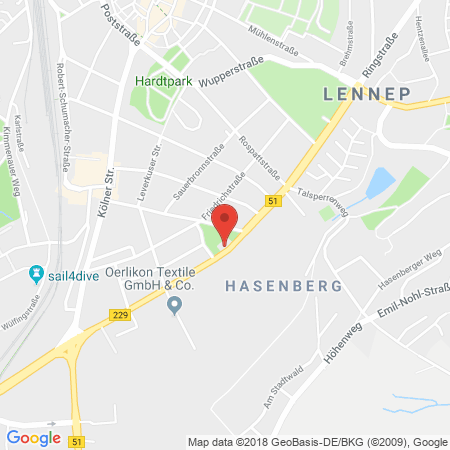 Position der Autogas-Tankstelle: Pm in 42897, Remscheid