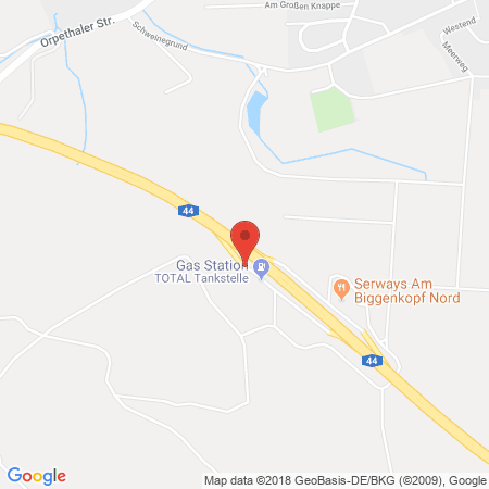 Position der Autogas-Tankstelle: Total Diemelstadt in 34474, Diemelstadt