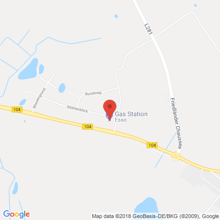Position der Autogas-Tankstelle: Esso Tankstelle in 17348, Woldegk