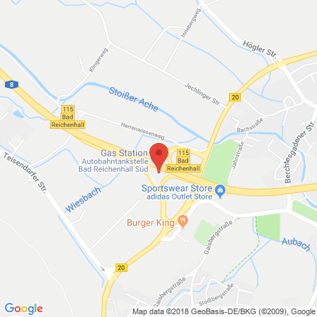Position der Autogas-Tankstelle: Bad Reichenhall Süd in 83451, Piding