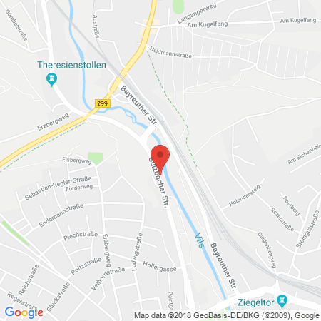 Position der Autogas-Tankstelle: Tankautomat Weigel in 92224, Amberg