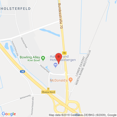 Position der Autogas-Tankstelle: Aral Tankstelle in 48499, Salzbergen