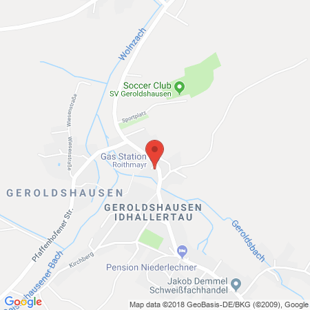 Position der Autogas-Tankstelle: Freie Tankstelle Geroldshausen in 85283, Wolnzach/geroldshausen