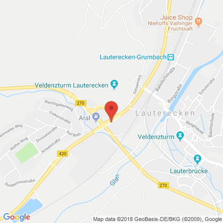 Position der Autogas-Tankstelle: Autohaus Sydow Gmbh  in 67742, Lauterecken