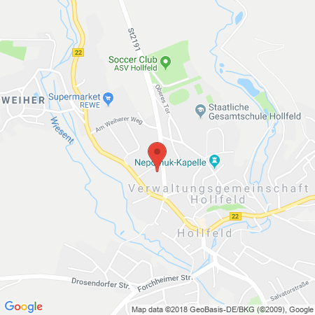 Position der Autogas-Tankstelle: Esso Tankstelle in 96142, Hollfeld