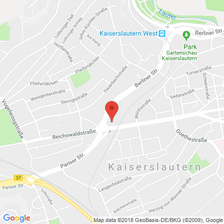 Position der Autogas-Tankstelle: HEM Tankstelle in 67655, Kaiserslautern