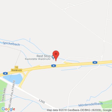 Position der Autogas-Tankstelle: Aral Tankstelle, Bat Waldmohr in 66914, Waldmohr