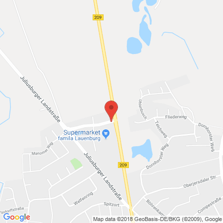 Position der Autogas-Tankstelle: Famila Tankstelle in 21481, Lauenburg