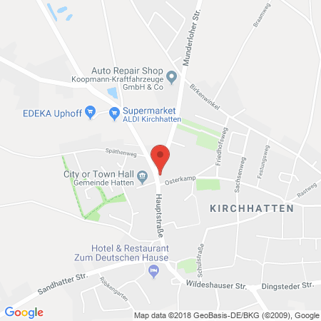 Position der Autogas-Tankstelle: AVIA Tankstelle in 26209, Hatten