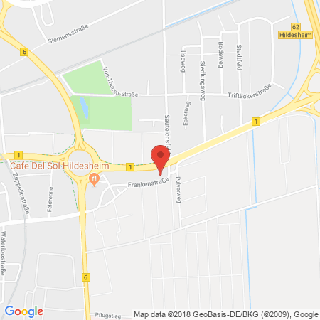 Position der Autogas-Tankstelle: Esso Tankstelle in 31135, Hildesheim