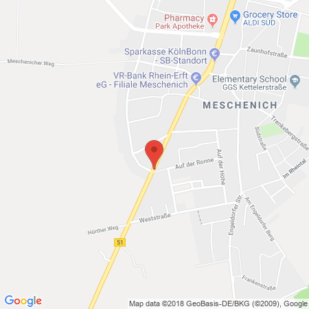 Position der Autogas-Tankstelle: Bft Meschenich in 50997, Köln