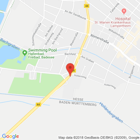 Position der Autogas-Tankstelle: Lampertheim, Mannheimer Straße 40 in 68623, Lampertheim