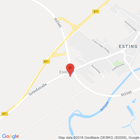 Position der Autogas-Tankstelle: Esso Tankstelle in 82140, Olching