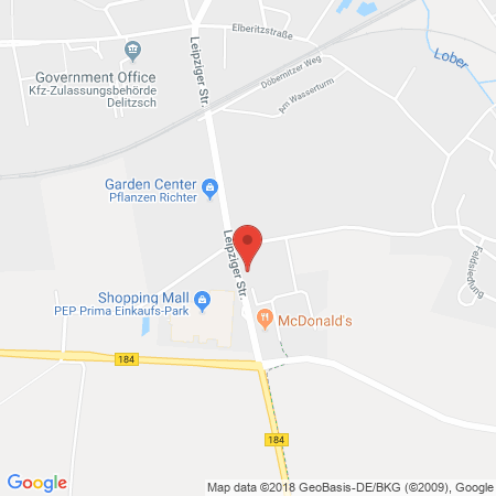 Position der Autogas-Tankstelle: Shell Tankstelle in 04509, Delitzsch