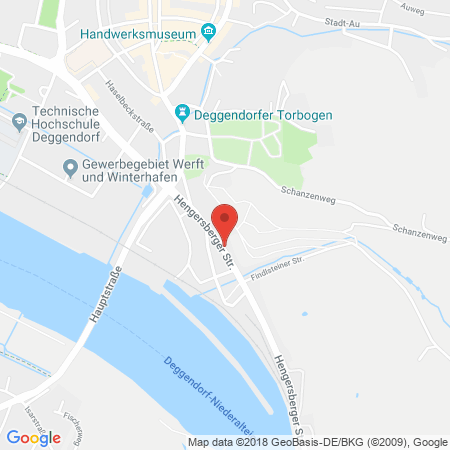 Position der Autogas-Tankstelle: Baywa Tankstelle Deggendorf in 94469, Deggendorf