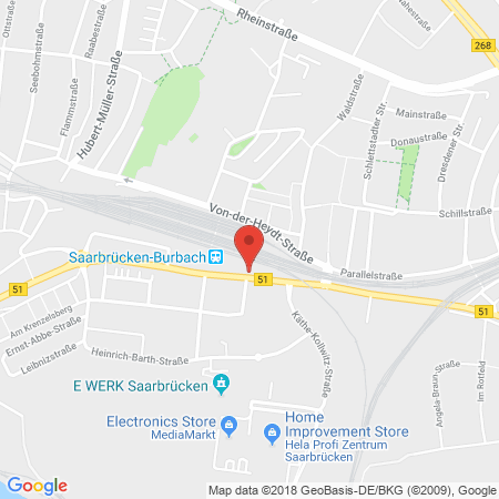 Position der Autogas-Tankstelle: Shell Tankstelle in 66115, Saarbrücken