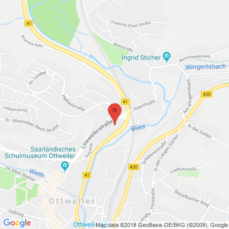 Position der Autogas-Tankstelle: Shell Tankstelle in 66564, Ottweiler