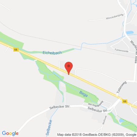 Position der Autogas-Tankstelle: Aral Tankstelle in 32683, Barntrup