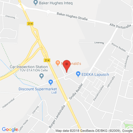 Position der Autogas-Tankstelle: Classic Tankautomat in 29227, Celle