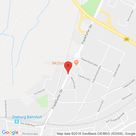 Position der Autogas-Tankstelle: Shell Tankstelle in 64807, Dieburg