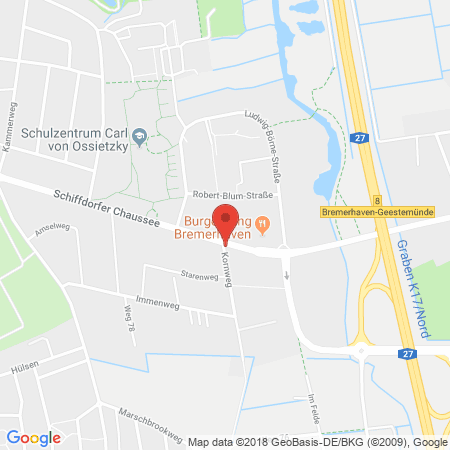 Position der Autogas-Tankstelle: Aral Tankstelle in 27574, Bremerhaven