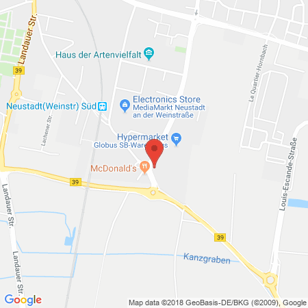 Position der Autogas-Tankstelle: Globus Handelshof Gmbh Und Co. Kg Betriebsstätte Neustadt in 67433, Neustadt