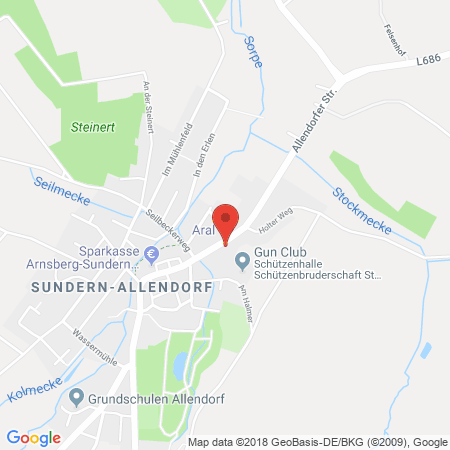 Position der Autogas-Tankstelle: Aral Tankstelle in 59846, Sundern